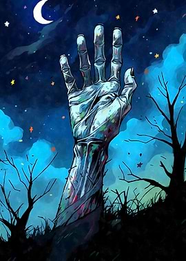 Zombie Hand Starry Night