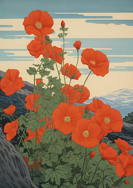 Flower Japanese Painting