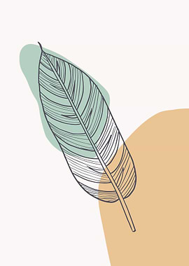 Tropical leaf modern art