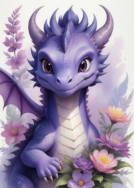 Watercolor dragon painting