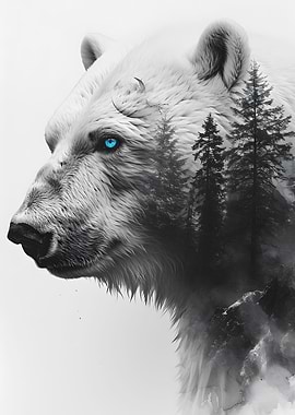 Polar Bear Double Exposure