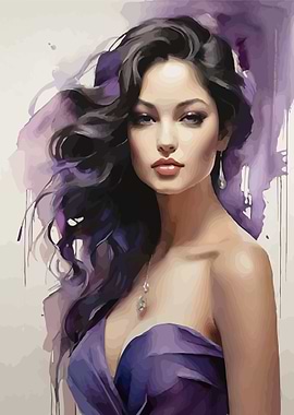 Sexy Woman Watercolor Art