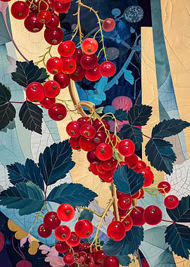 Mixed Media Red Currants