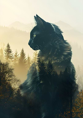 Black Cat Double Exposure