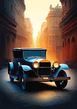 1920s Car in City