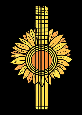 Guitar Sunflower Guitarist