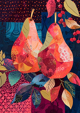 Mixed Media Pears