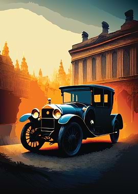 1920s Car in City