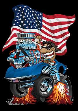 Classic Sports Car Cartoon