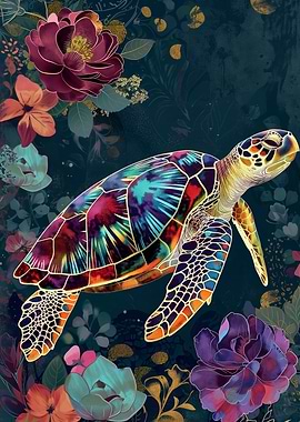 Mixed Media Sea Turtle