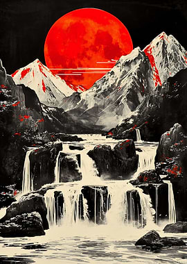 Red Moon Water Mountain