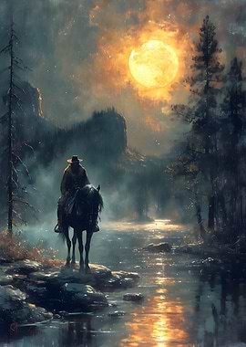 Man on a horse Landscape