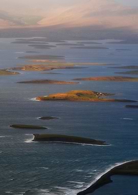 Scenic bay at sunset