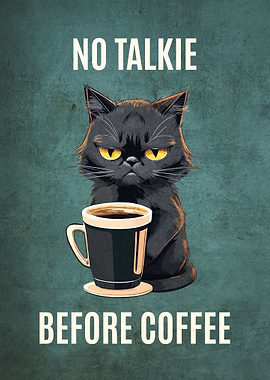 Grumpy Black Cat Coffee