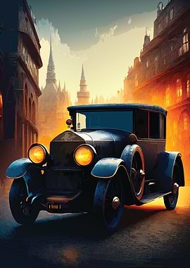 1920s Car in City