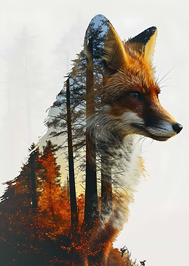 Red Fox Double Exposure