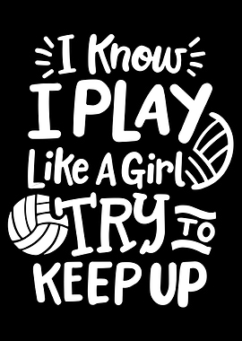 Funny Volleyball Girl Art