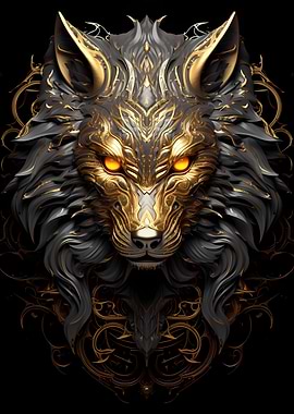 Abstract Wolve Head Wolf