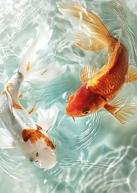 Goldfish Dance in Water