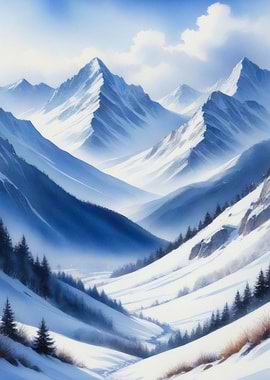 Winter mountains