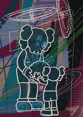 Kaws Dolls unique abstrac