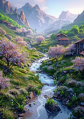 Fantasy Landscape Village