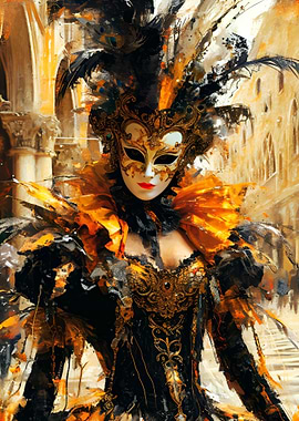 Carnival Mask Beauty Model