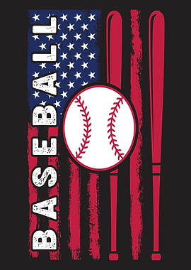 Baseball usa flag