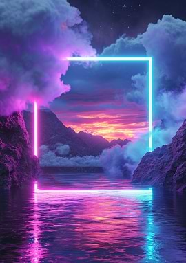 Aesthetic Neon Square
