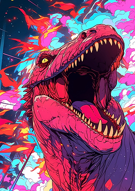 cartoon Tea Rex dinosaur