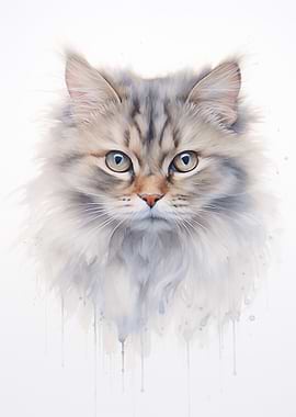 Cymric cat portrait