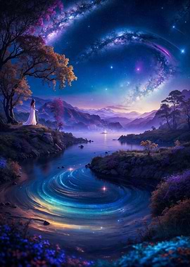Neon Space Landscape