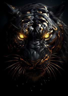 Abstract Wild Tiger Head