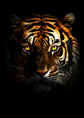 Abstract Wild Tiger Head