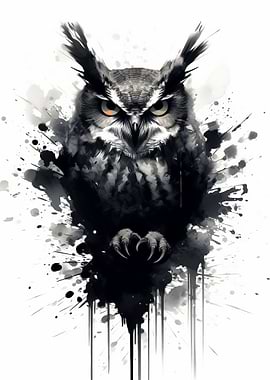 Owl Black And White