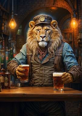 Steampunk Craft Beer Lion