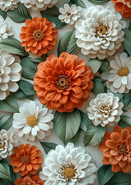 Zinnia Floral Poster