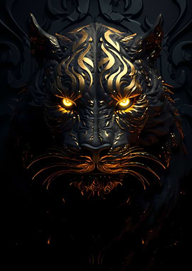 Abstract Wild Tiger Head