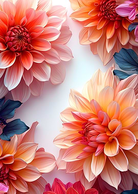 Dahlia Floral Poster