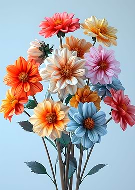 Dahlia Multicolor Poster