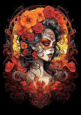 Sugar Skull Portrait Art