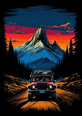 Adventure vehicle on road