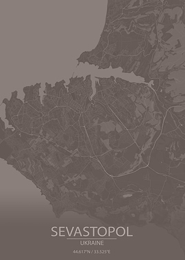 Sevastopol UA Brown Map