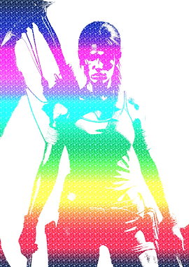 lara croft colorful