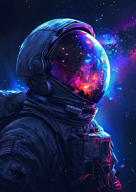 Astronaut Helmet in Space
