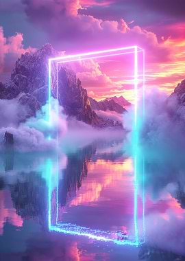 Aesthetic Neon Square