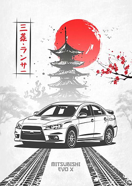 JDM White Lancer Evo X