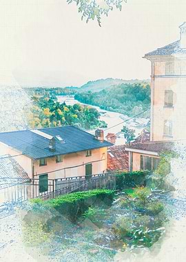 Landscape Italy Watercolor