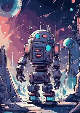 Cute Robot Fantasy Space 9