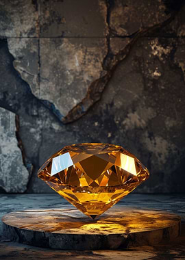 3D Dark Gold Diamond
